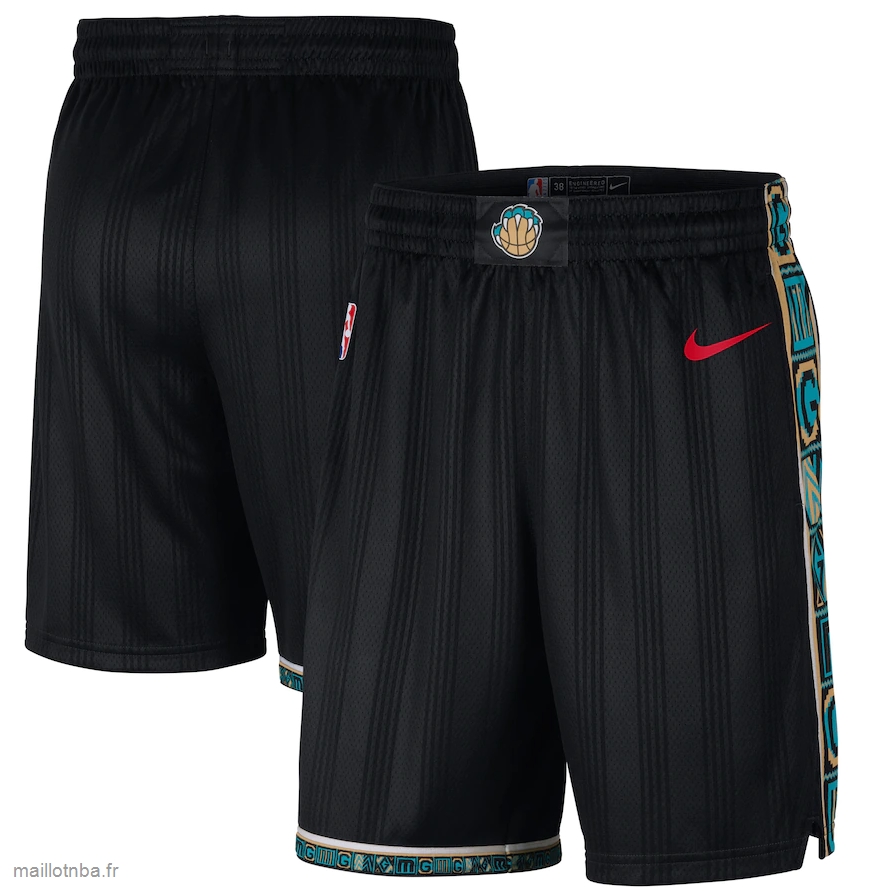 Pantalon Memphis Grizzlies Nike Black 2020/21 City Edition Swingman Shorts